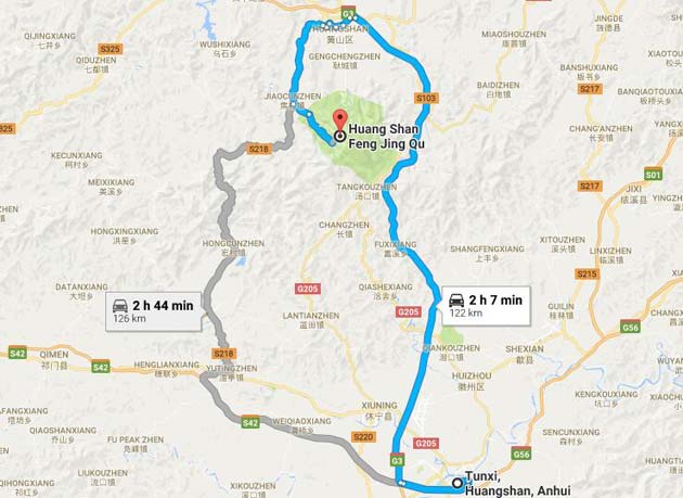 Mount Huangshan-Tunxi transfer route